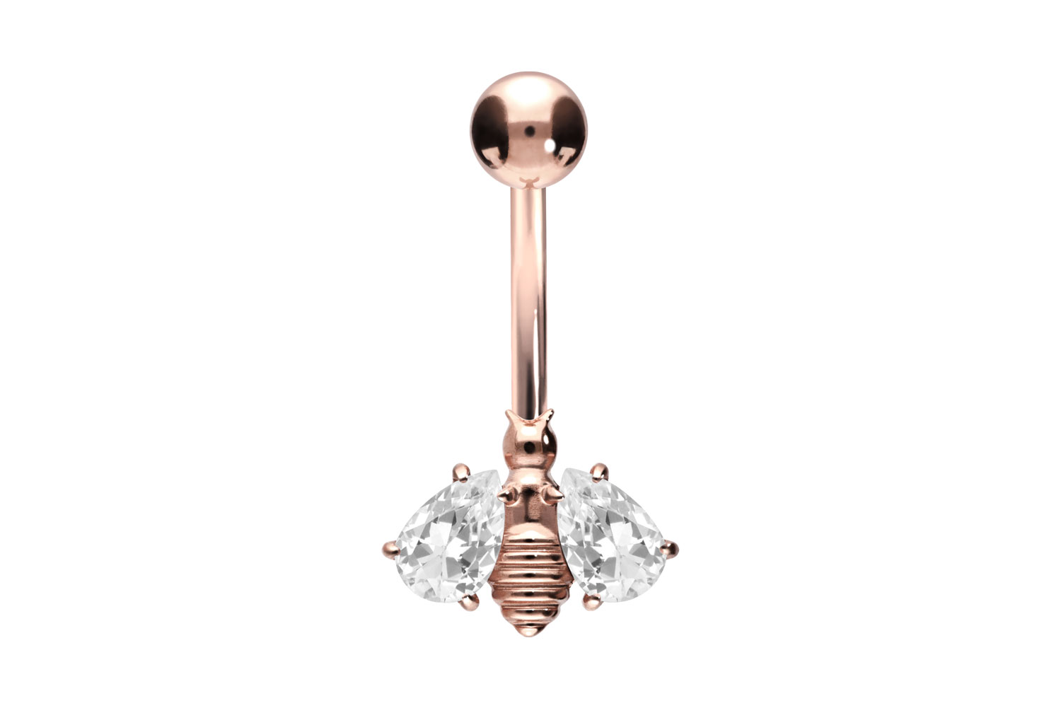 Titan Bananabell Piercing mit Innengewinde KRISTALLBIENE